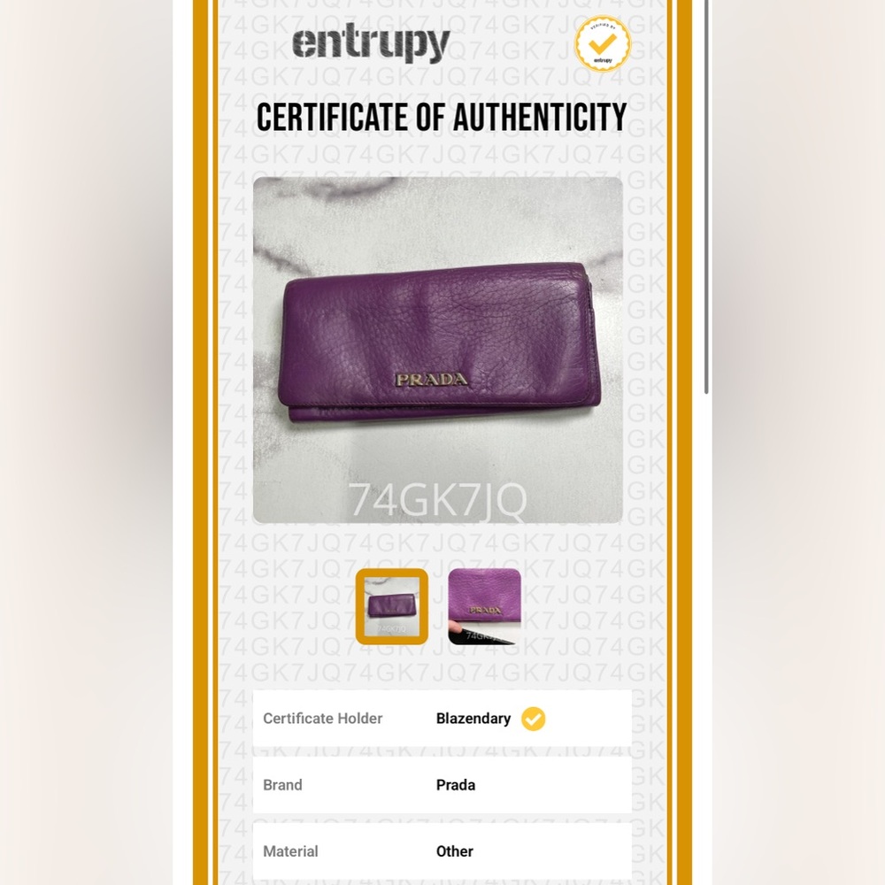 Gorgeous Authentic (COA included) Purple Prada Milano Wallet Preloved - Picture 16 of 16